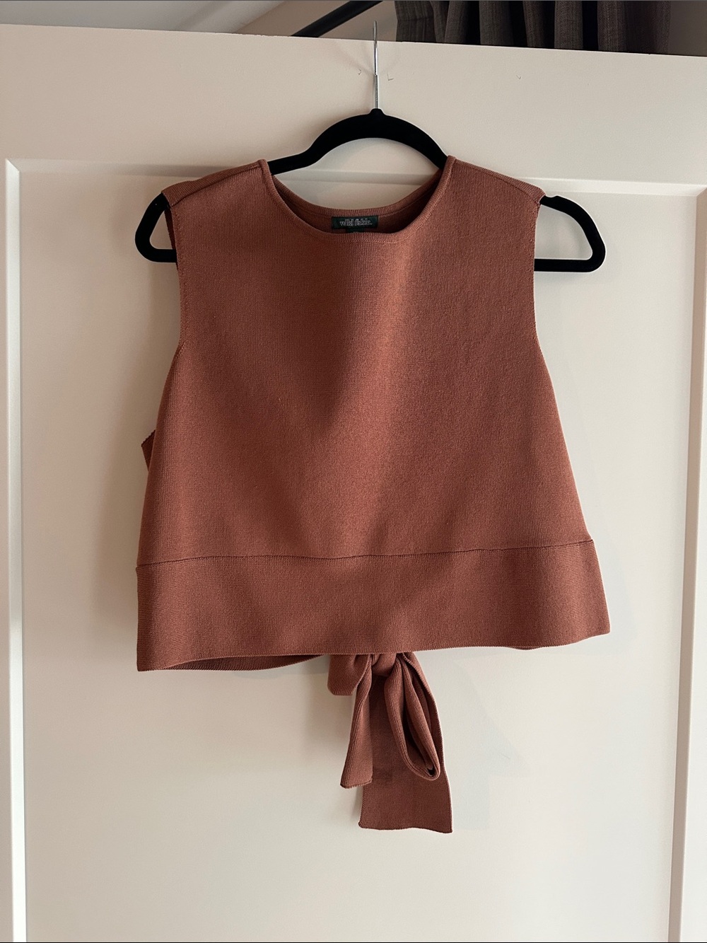 Tie-Back Crop Top in Rust